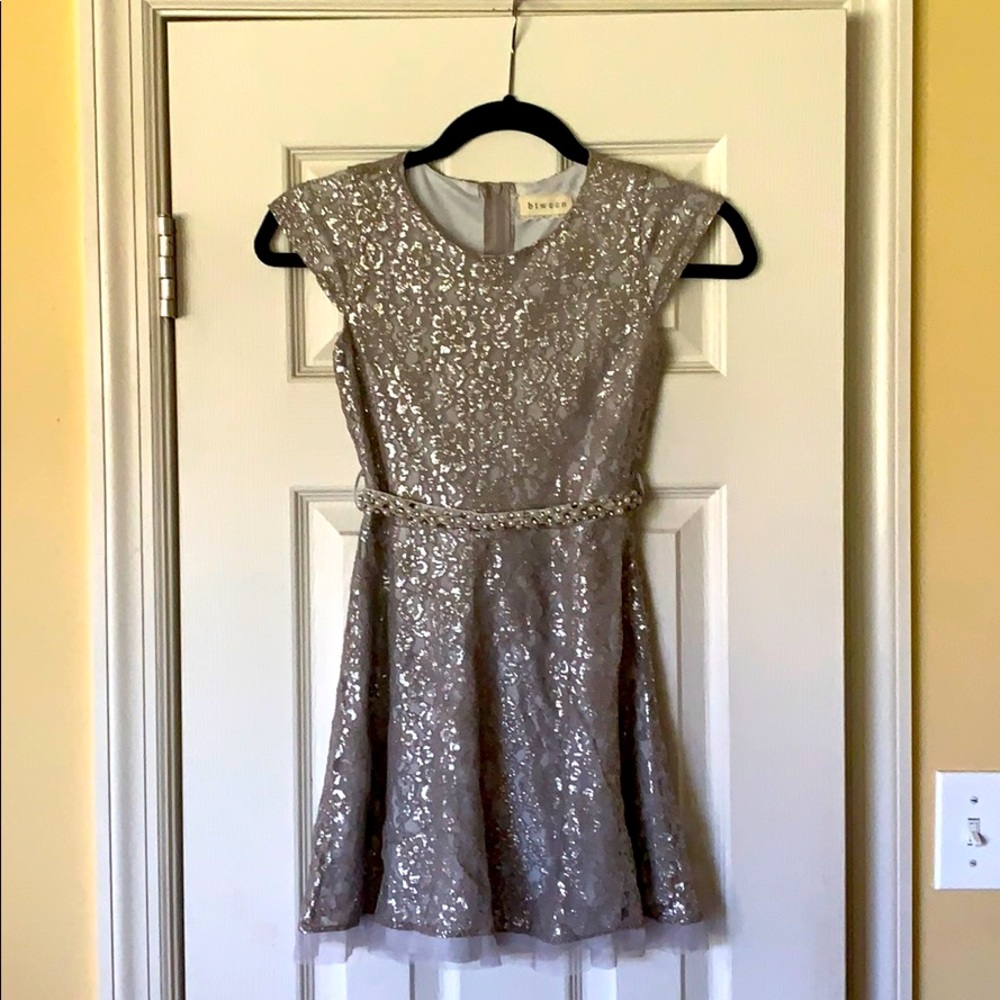 Girls size 10 silver dress